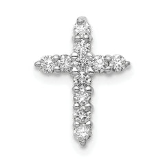 10K White Gold AA 1/3ct. Diamond Cross Pendant