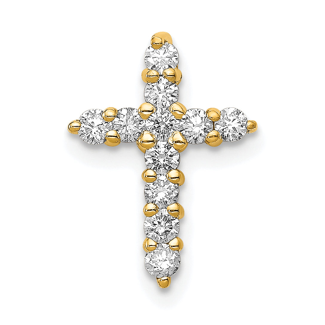 10K AA 1/3ct. Diamond Cross Pendant