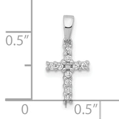 10K White Gold Diamond Latin Cross Pendant