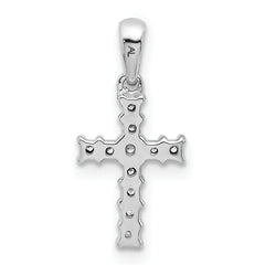 10K White Gold 1/20ct. Diamond Latin Cross Pendant