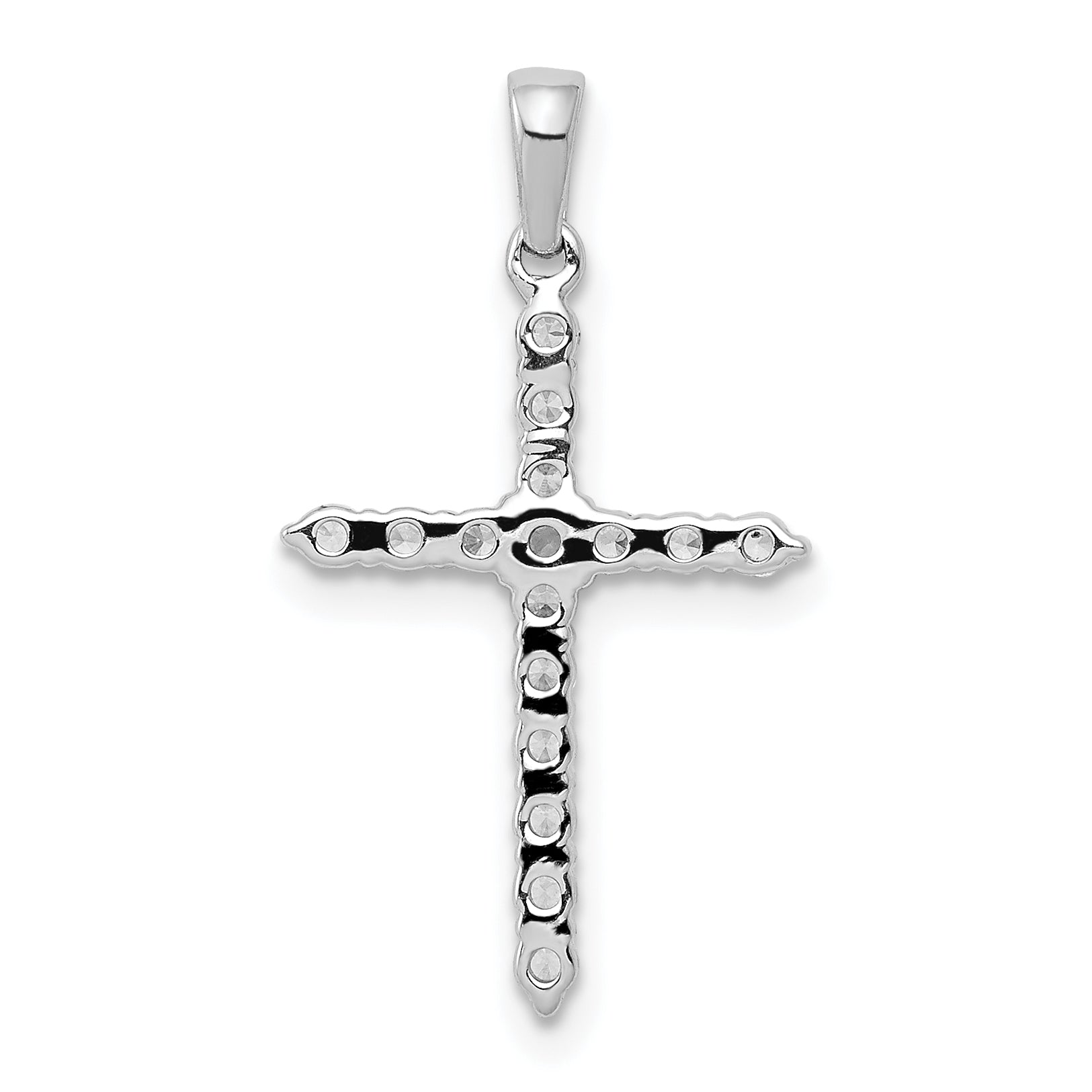 10K White Gold Polished 1/4ct. Diamond Cross Pendant