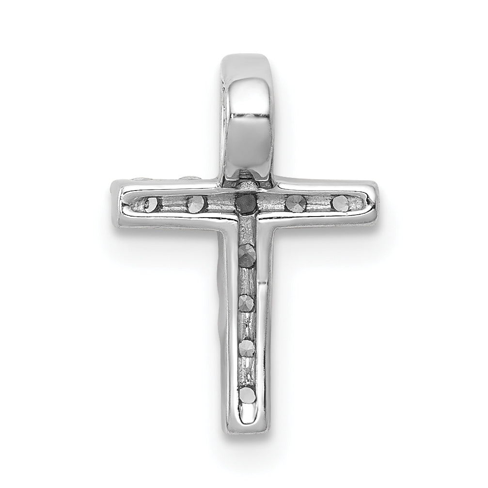 10K White Gold 1/5ct. Diamond Latin Cross Chain Slide