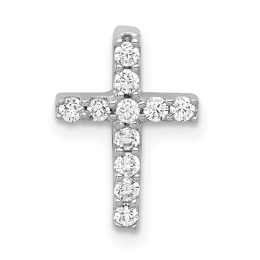 10K White Gold 1/5ct. Diamond Latin Cross Chain Slide