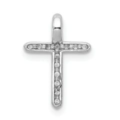 10K White Gold Diamond Cross Pendant