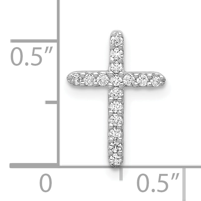 10K White Gold Diamond Cross Pendant