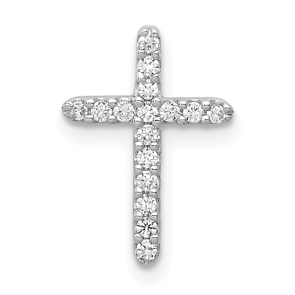 10K White Gold Diamond Cross Pendant