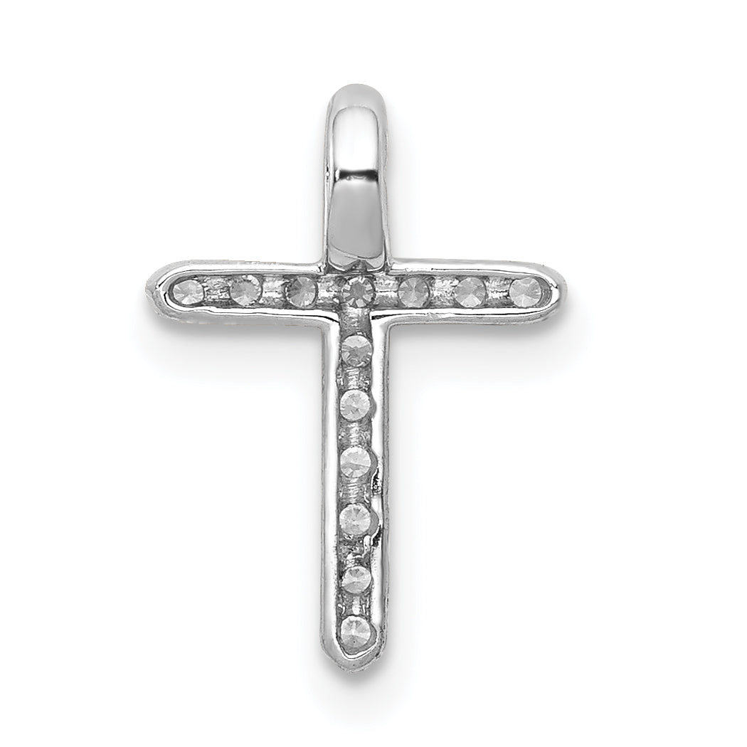 14K White Gold Lab Grown Diamond Cross Pendant