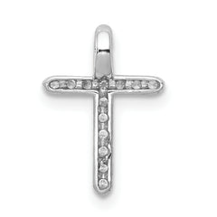 14K White Gold Lab Grown Diamond Cross Pendant