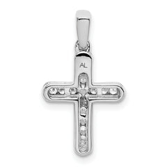 14K White Gold Lab Grown Diamond Latin Cross Pendant