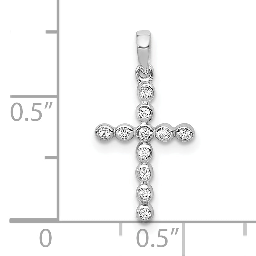 10K White Gold 1/10ct. Diamond Cross Pendant