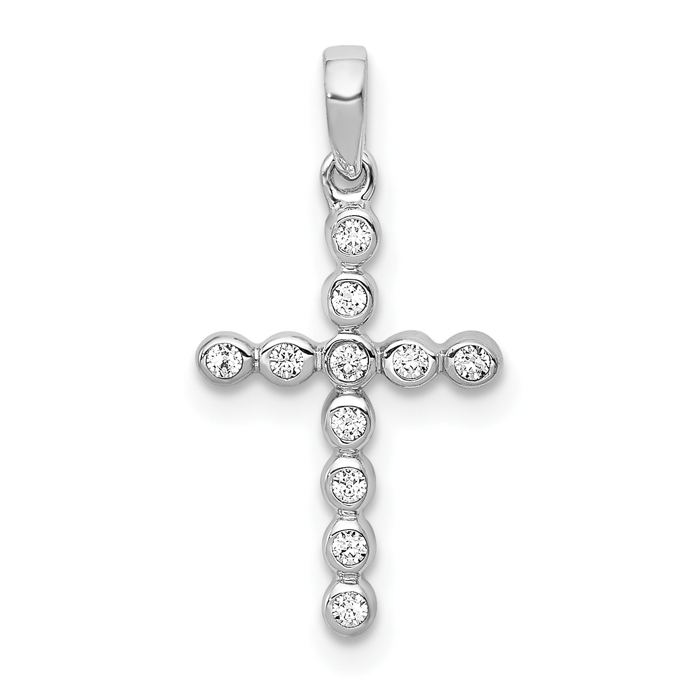 10K White Gold 1/10ct. Diamond Cross Pendant