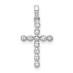 10K White Gold 1/10ct. Diamond Cross Pendant