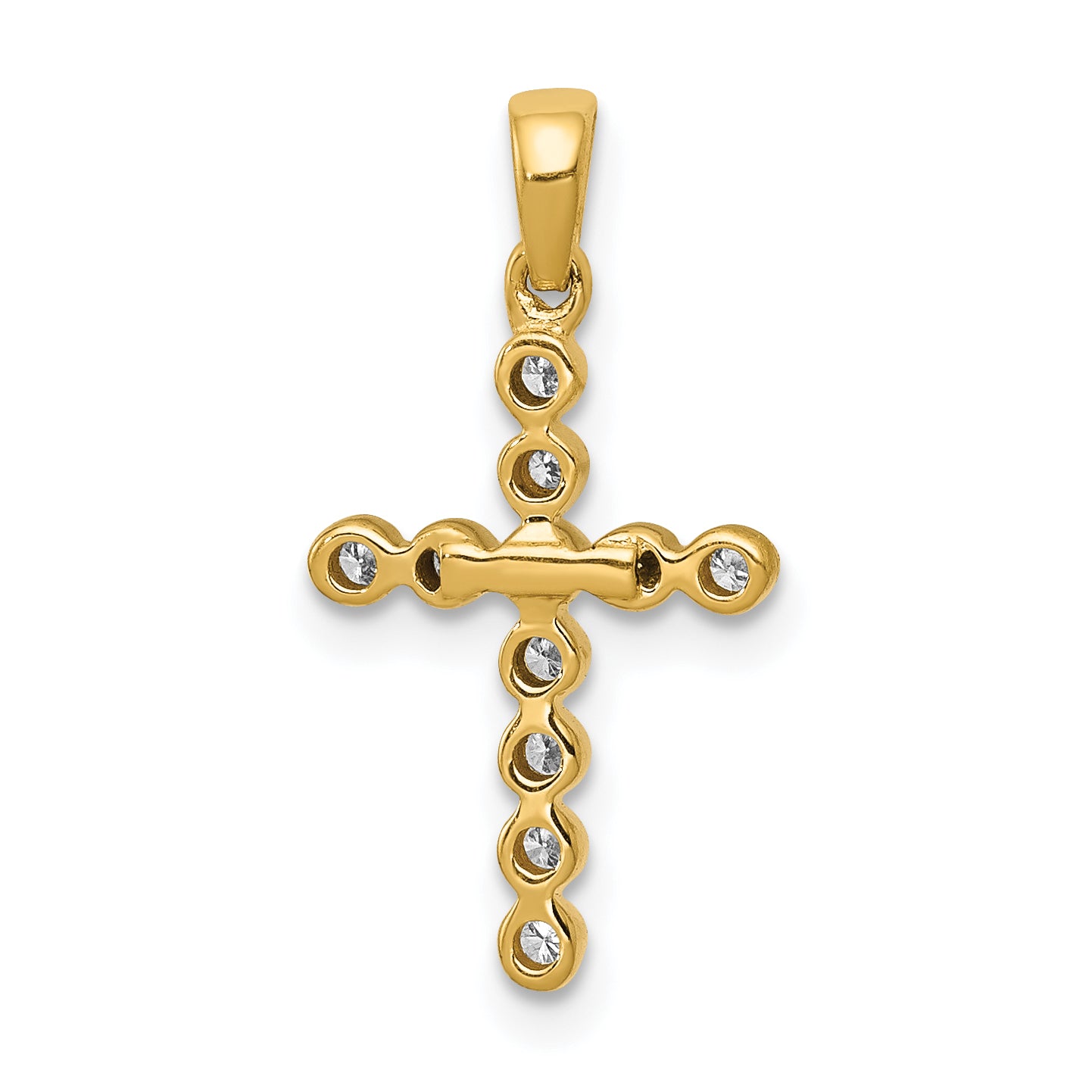 10K Polished 1/10ct. Diamond Cross Pendant