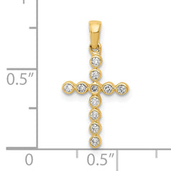 10K Polished 1/10ct. Diamond Cross Pendant