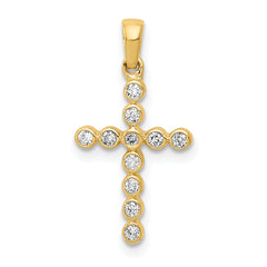 10K Polished 1/10ct. Diamond Cross Pendant