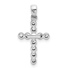 14K White Gold Lab Grown Diamond Cross Pendant