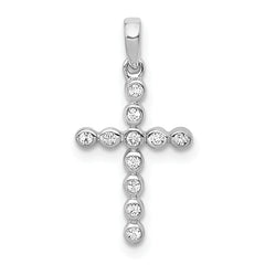 14K White Gold Lab Grown Diamond Cross Pendant