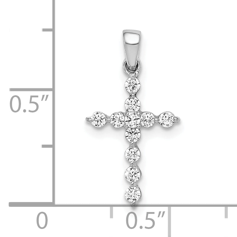 10K White Gold 1/4ct. Diamond Cross Pendant