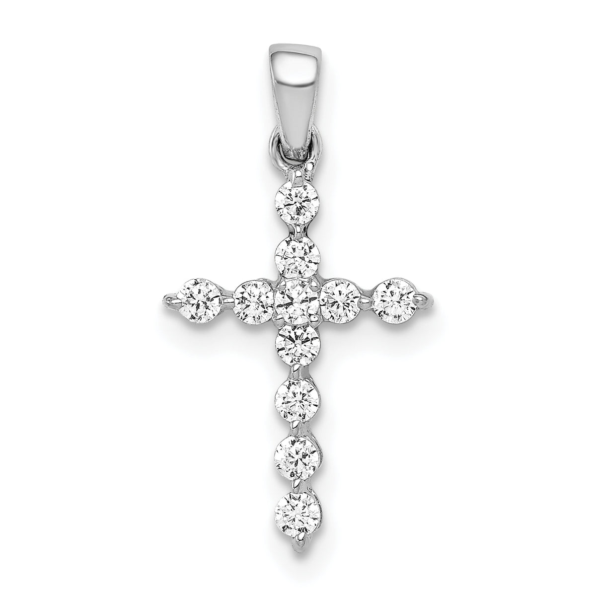 10K White Gold 1/4ct. Diamond Cross Pendant