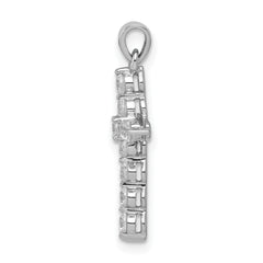 10K White Gold Diamond Cross Pendant