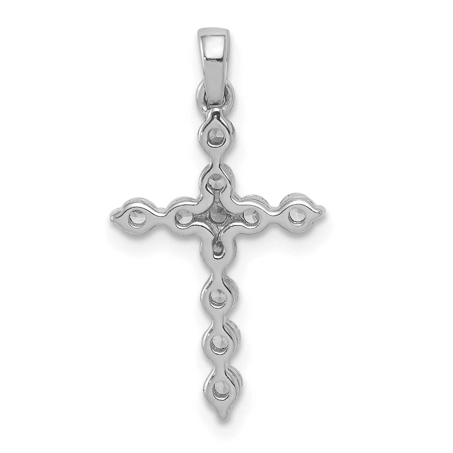 10K White Gold Diamond Cross Pendant