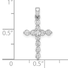 10K White Gold Diamond Cross Pendant