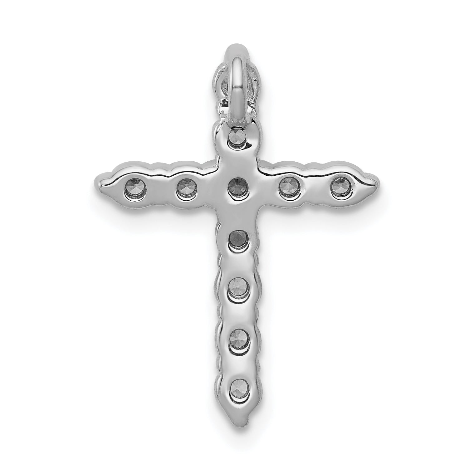 10K White Gold 1/2ct. Diamond Cross Chain Slide