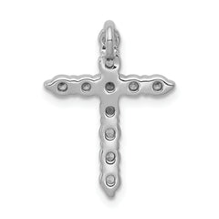 10K White Gold 1/2ct. Diamond Cross Chain Slide