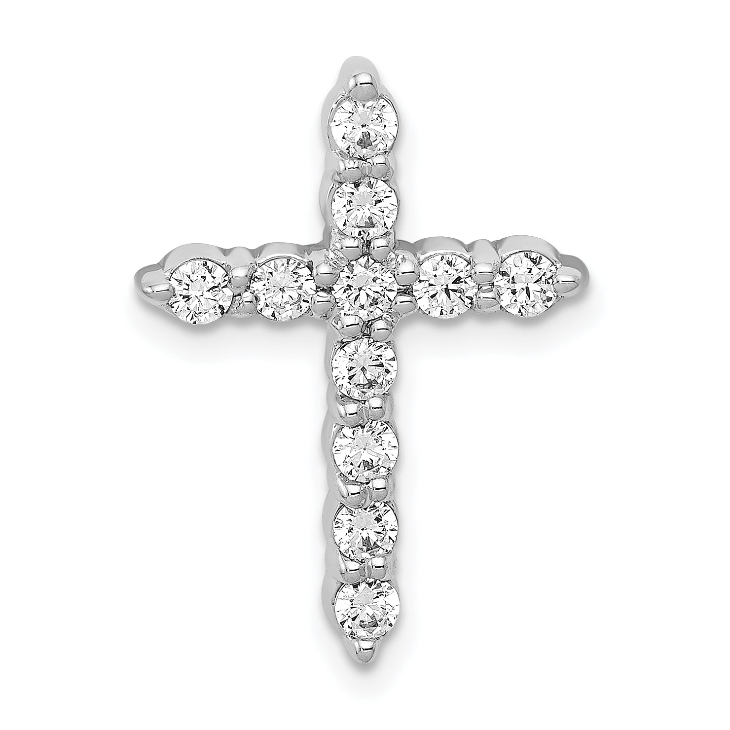 10K White Gold 1/2ct. Diamond Cross Chain Slide