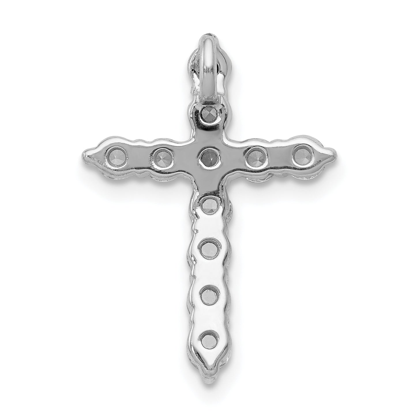 10K White Gold 3/4ct. Diamond Cross Chain Slide