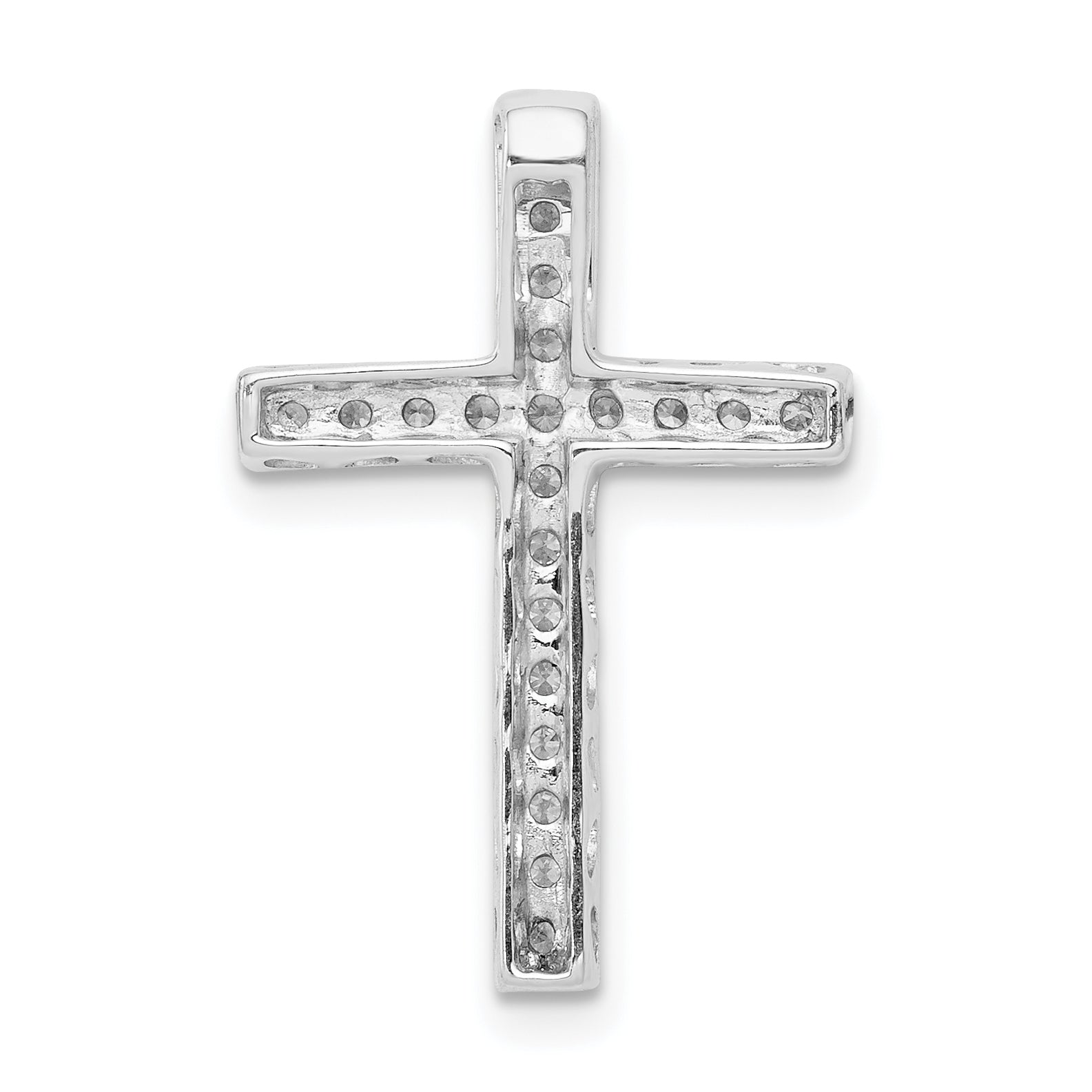 10K White Gold Diamond Cross Slide Pendant