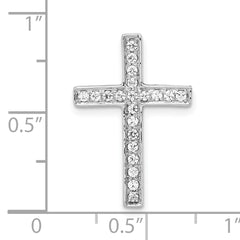 10K White Gold Diamond Cross Slide Pendant