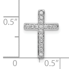 10K White Gold 1/6ct. Diamond Latin Cross Chain Slide