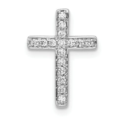 10K White Gold 1/6ct. Diamond Latin Cross Chain Slide