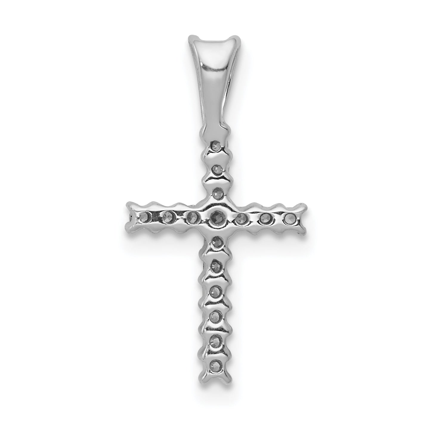 10K White Gold 1/6ct. Diamond Latin Cross Pendant