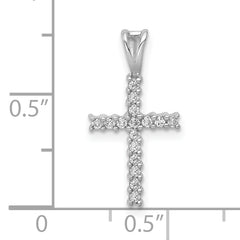 10K White Gold 1/6ct. Diamond Latin Cross Pendant