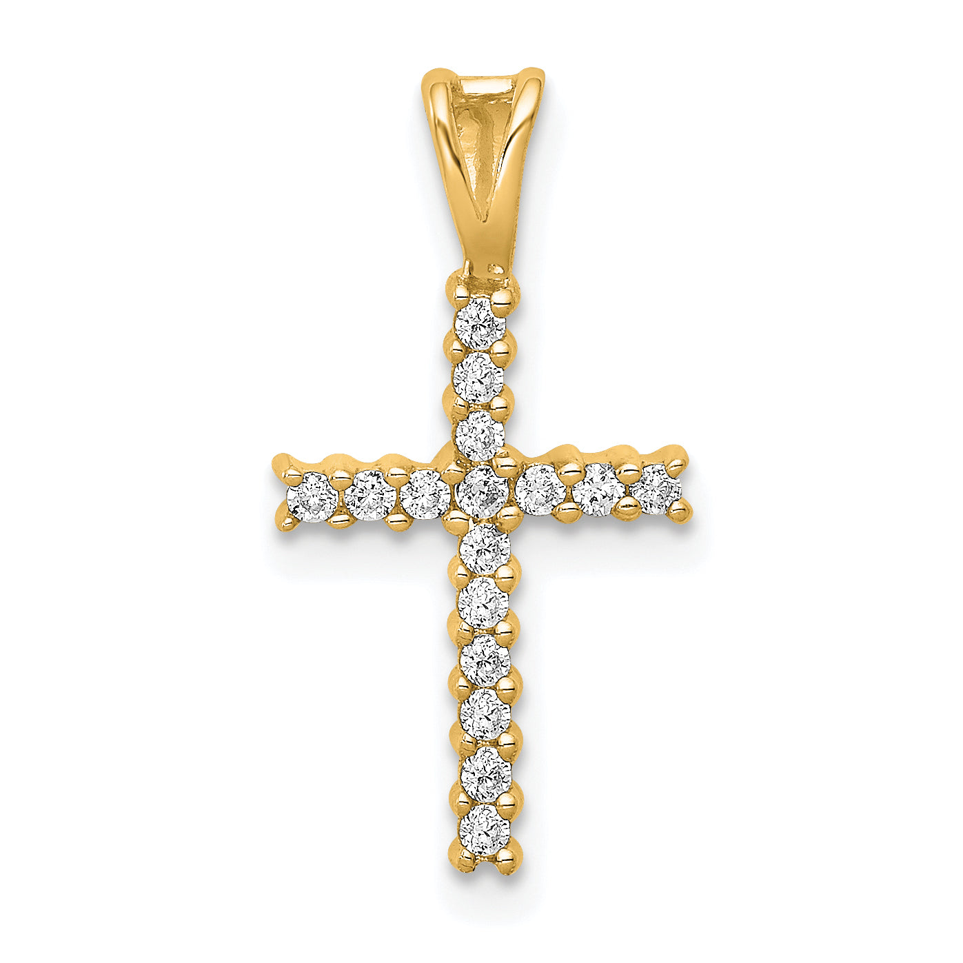 14K Lab Grown Diamond Latin Cross Pendant