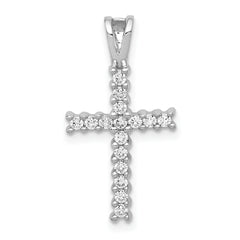 10K White Gold 1/4ct. Diamond Latin Cross Pendant