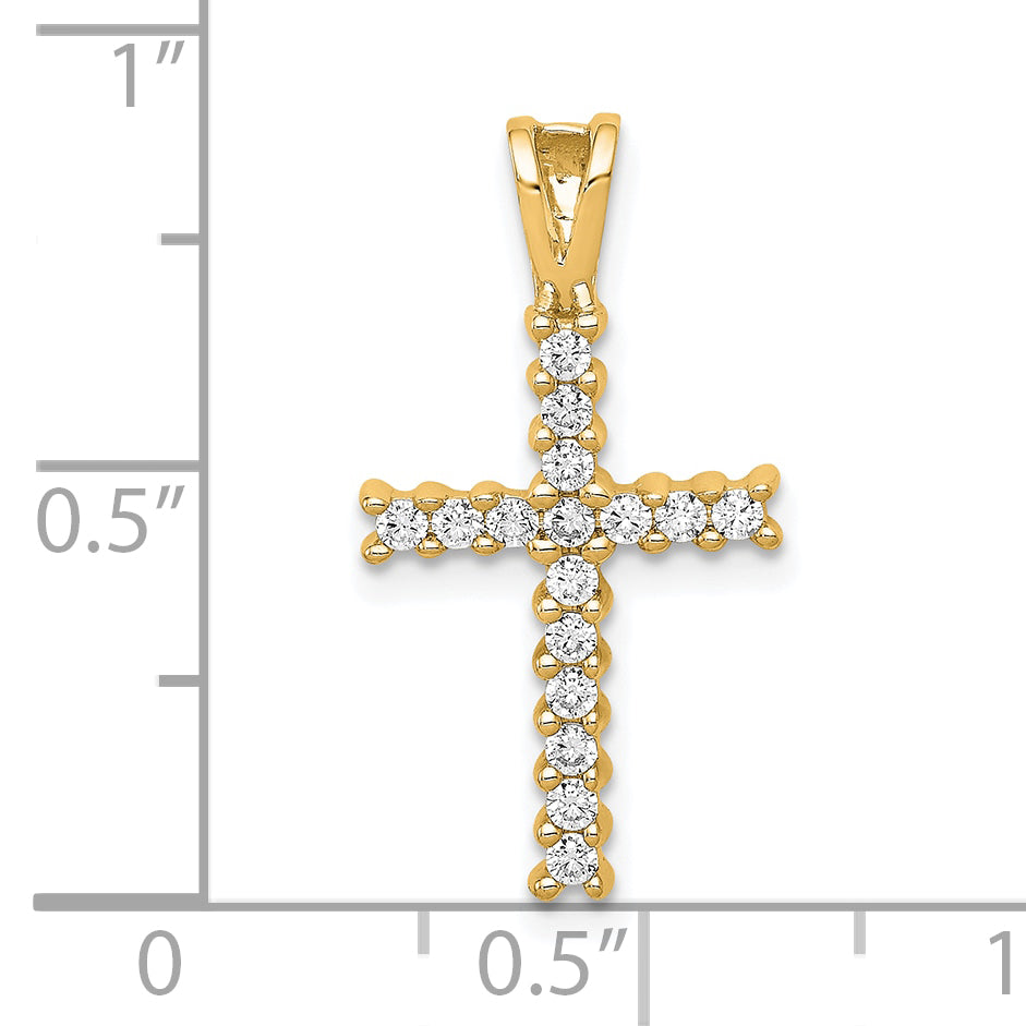 10K Diamond Latin Cross Pendant