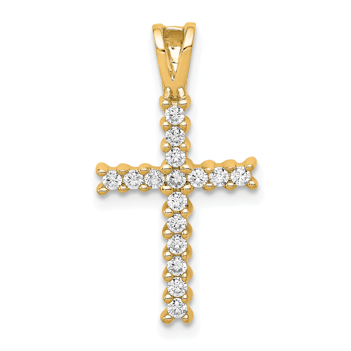 10K Diamond Latin Cross Pendant