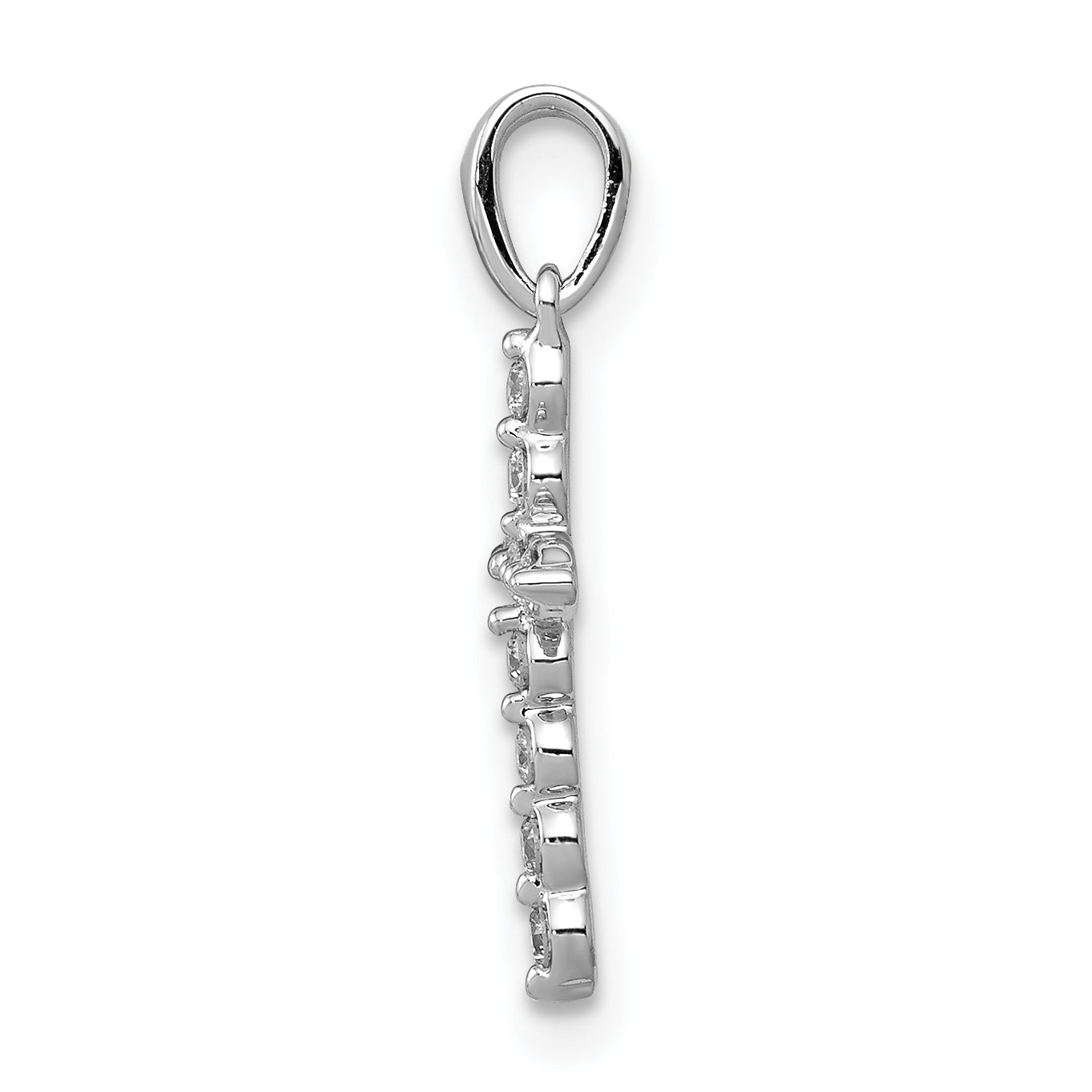 10K White Gold 1/10ct. Diamond Cross Pendant