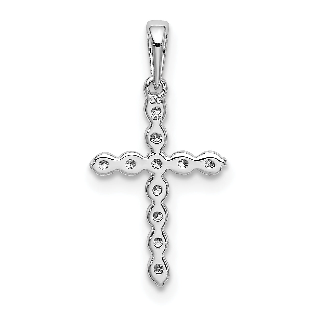 10K White Gold 1/10ct. Diamond Cross Pendant