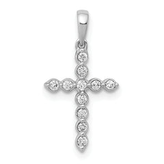 10K White Gold 1/10ct. Diamond Cross Pendant