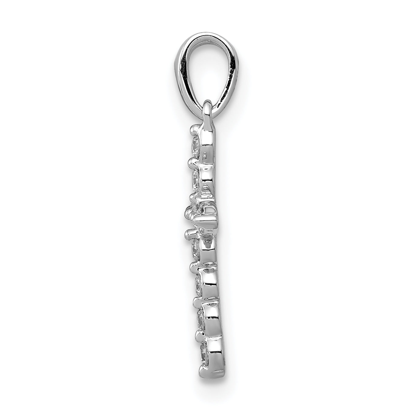 14K White Gold Lab Grown Diamond Cross Pendant