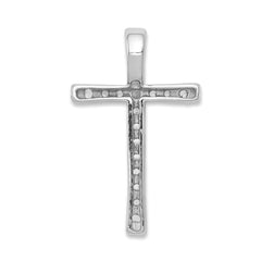 10K White Gold 1/5ct. Diamond Latin Cross Chain Slide