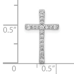 10K White Gold 1/5ct. Diamond Latin Cross Chain Slide