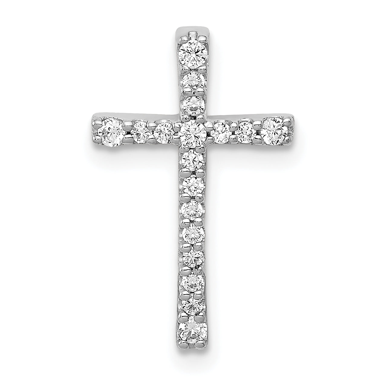 10K White Gold 1/5ct. Diamond Latin Cross Chain Slide