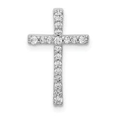 14K White Gold Lab Grown Diamond Latin Cross Chain Slide