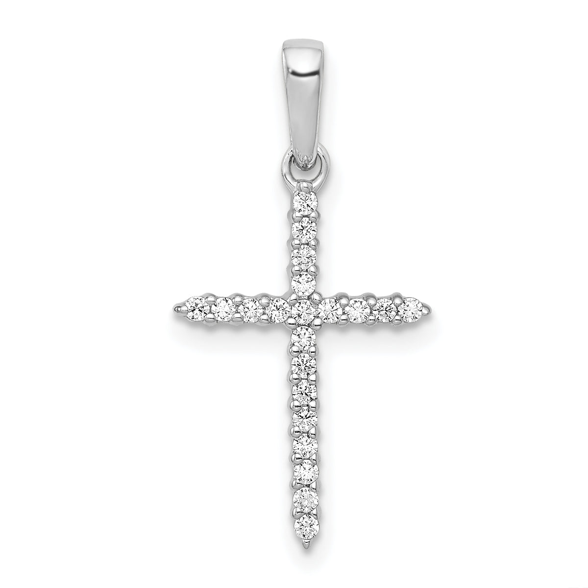 10K White Gold 1/6ct. Diamond Cross Pendant