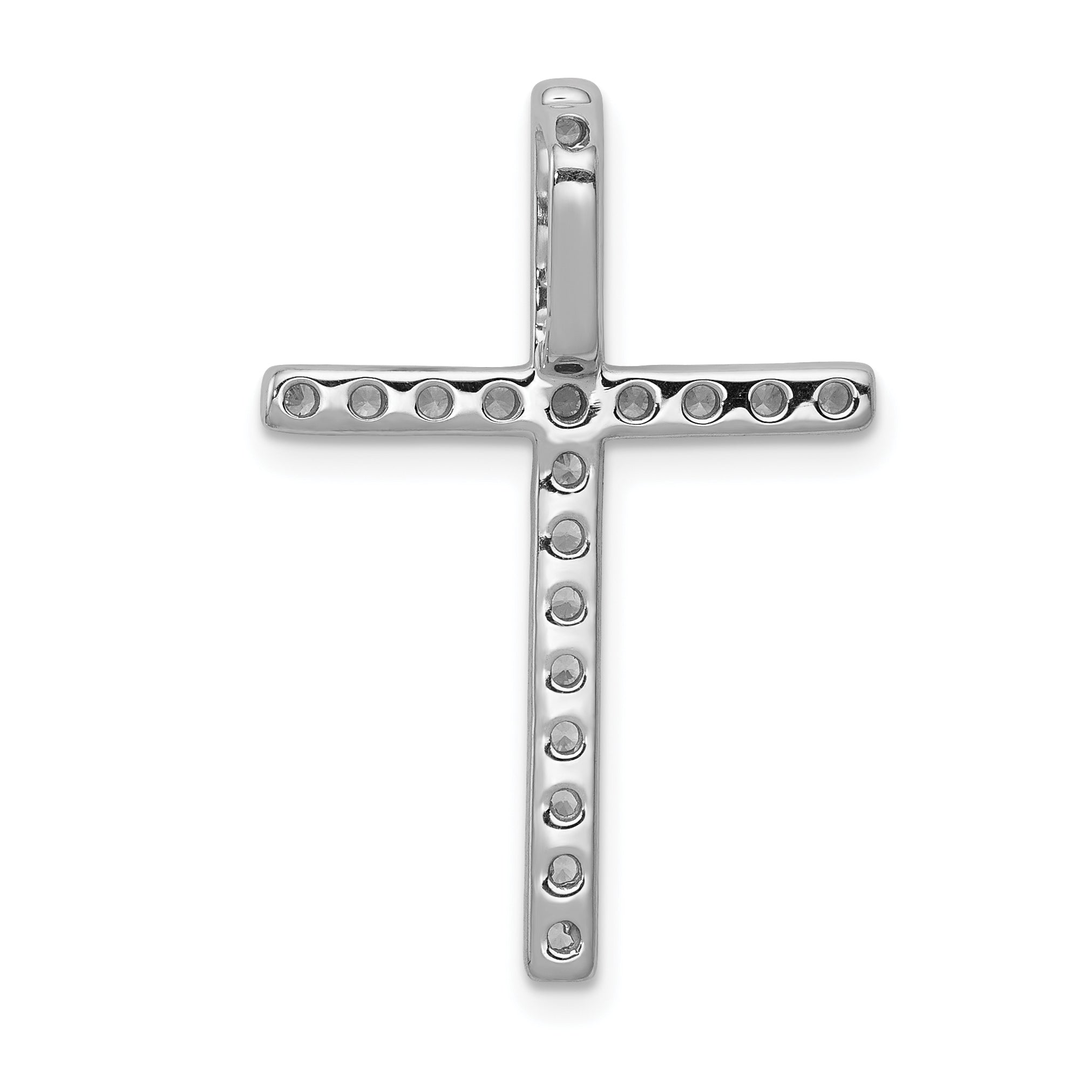 10K White Gold Diamond Cross Pendant